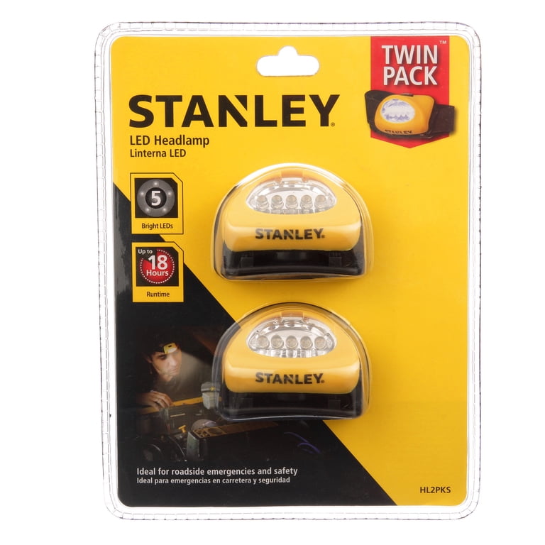 STANLEY Twin Pack 5-LED Alkaline Hands Free Headlamp (HL2PKS