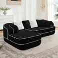 thumbnail image 2 of FFH 106" Sectional Sofa for Living Room, Modular Cloud Couch with L-Shape Chaise, Teddy Boneless Sofa (Black, Left Chaise), 2 of 12