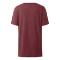 thumbnail image 4 of Womens Basic Short Sleeve V-Neck Shirts Solid Color Casual Loose Fitted Classic Tops Tee With Pocket, 4 of 4