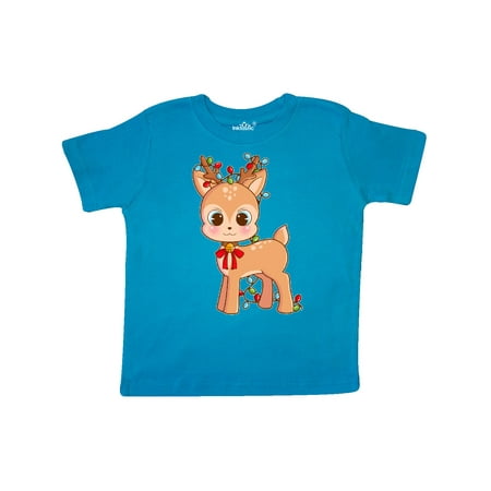 

Inktastic Cute Christmas Reindeer with Christmas Lights Gift Toddler Boy or Toddler Girl T-Shirt