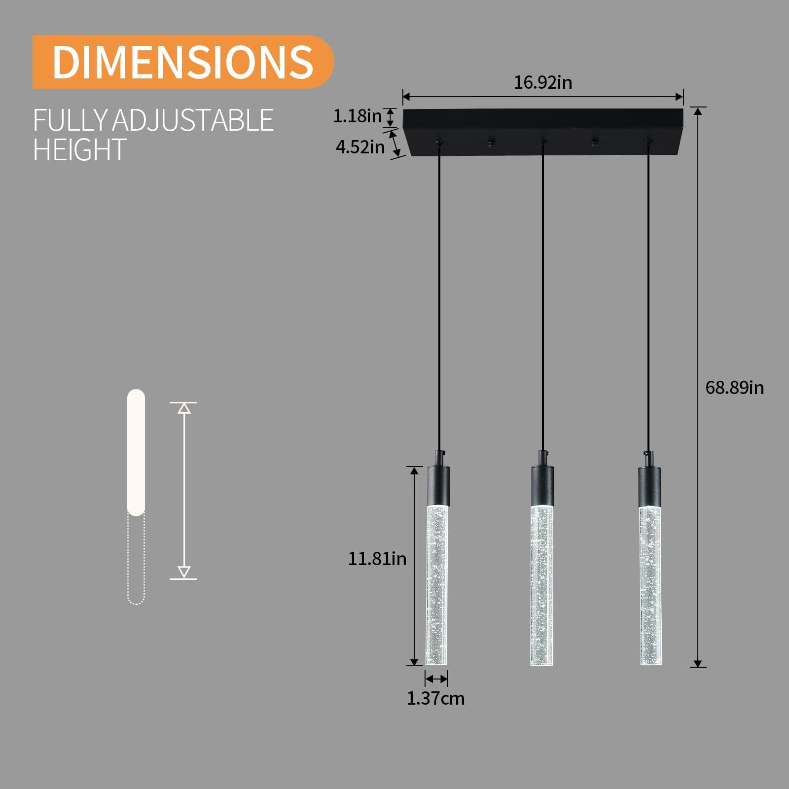 ZHLWIN 3-Light Pendant Lights Kitchen Island Lighting Modern Light Fixture Kitchen Island Pendant Light Dimmable LED Black Mini Pendant Lighting Dinning Room Living Room Kitchen, Black