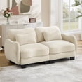 thumbnail image 3 of FFH 70.8" Chenille Loveseat, Curved Modular Sectional Sofa Cloud Couch for Living Room, 2 Seat, Beige, 3 of 13