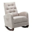 thumbnail image 4 of Wulawindy Baby Room High Back Rocking Chair Nursery Chair , Comfortable Rocker Fabric Padded Seat ,Modern High Back Armchair, 4 of 7
