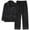 Black, variant on Mens Loungewear Sets Solid Color Collared Button Pocket Thickened Fleece Cardigan Loungewear Set Home Sleepwear for Men