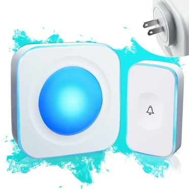 Wireless Doorbell Chime Waterproof 1200ft Flashing Door Bell with Light 1 Button & 1 Receiver Jsieem