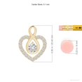 thumbnail image 3 of Angara Natural Diamond Necklace - Diamond Heart Pendant with Infinity Loop in 14K Yellow Gold for Women, 3 of 8