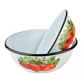 thumbnail image 5 of Novomoskovsjka Posuda Strawberry Enamel Serving Bowl Set of 2 pcs Shatterproof Enameled Steel Fruit and Salad Bowls for Cooking Enamel Mixing Bowl for Indoor and Outdoor Use Metal Bowls, 5 of 10