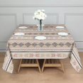 thumbnail image 3 of Brown Geometric Striped Pattern Square Tablecloth,Waterproof Square Table Cover,Wipeable Spillproof Washable Table Cover for Home Kitchen Party Decor 60"x60"(152x152cm), 3 of 6