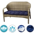 thumbnail image 5 of Namzi 39" x 20" Navy Blue Solid Print Settee Outdoor Seating Cushion, 5 of 5