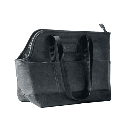 RUFFLIFE Luxury Vegan Leather Dog Carrier Purse with Comfort Cushion & Multiple Pockets - Ergonomic Pet Travel Tote Bag for Small Dogs and Puppies (Black)
