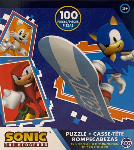 Trefl - Sonic The Hedgehog, Découvrez Sonic- Puzzle 100 éléments - Puzzle coloré avec les personnages du jeu Sonic, divertissement créatif, amusant pour les enfants à partir de 5 ans
