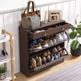 thumbnail image 7 of Brown Finish, 16-Pair Shoe Storage, Light Reflective - Suitable for Bedroom, 7 of 7