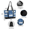 thumbnail image 2 of FORMRS Canvas Laptop Tote Bag for Women with 15.6" Computer Compartments Shoulder Handbag, White Polar Bear, 2 of 7