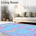 thumbnail image 2 of ODIKA 8'x10' Machine Washable Non-Slip Area Rug, Fairy Tale Animal Parade With Arches And Twinkling Constellations High Traffic Rug with Pad, Pink, 722391, 2 of 8