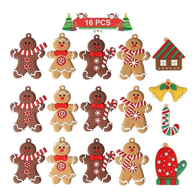 Colgante clásico de hombre de jengibre navideño, decoración creativa para árbol de Navidad, decoración para fiestas