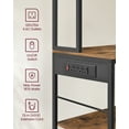 thumbnail image 4 of VASAGLE Bakers Rack with Charging Station, Coffee Bar Stand with Adjustable Storage Shelves, Fabric Drawer, 12 Hooks, Table for Microwave, Kitchen, Rustic Brown and Ink Black UKKS027K01, 4 of 4