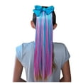 thumbnail image 1 of My Hair Popz Pink Colored Hair Extensions for Kids with Bow, Deluxe Synthetic Fiber Ponytail Hair Extensions, Heat and Tangle Resistant, 1 of 6