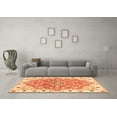 thumbnail image 3 of Ahgly Company Indoor Round Abstract Orange Modern Area Rugs, 7' Round, 3 of 4