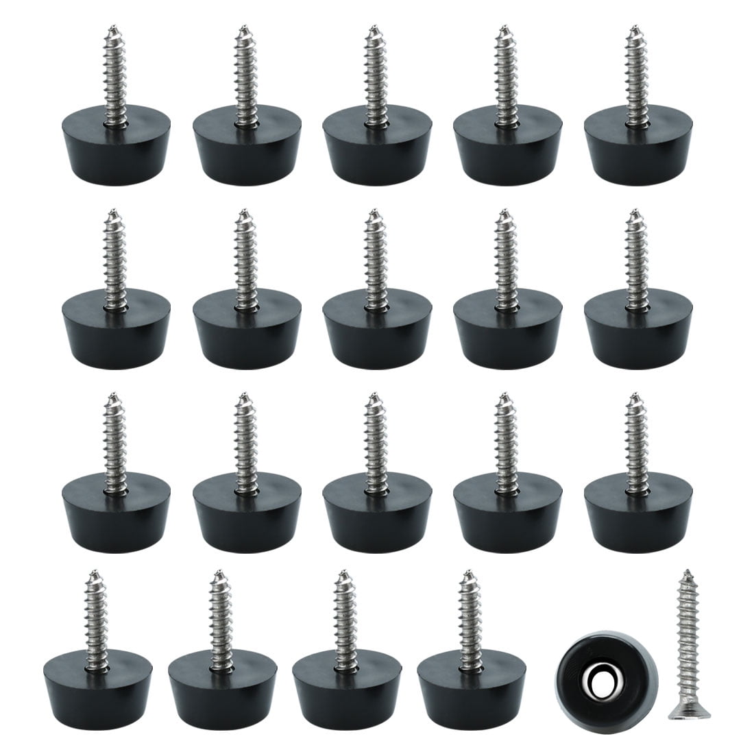20pcs Rubber Feet Bumper Pad Feet w Metal Washer and Screws