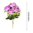 thumbnail image 3 of Ramo artificial de 7 rosas búlgaras | Flores de plástico realistas multicolores de 48 cm | Arreglo floral duradero y decorativo para el hogar, el jardín y la oficina | Tallos de rosas de sed, 3 of 5