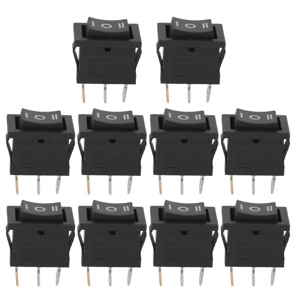 10pcs KCD1 Mini Rocker Switches 3Pin 3‑Position Square Boat