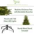thumbnail image 2 of Nearly Natural 4' Green Spruce Artificial Christmas Tree Prelit 100 Clear Lights, 2 of 8
