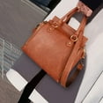 thumbnail image 7 of MICHROE Women‘s Portable Storage Crossbody Leather Shoulder Bag, Brown, 7 of 7