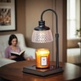 thumbnail image 2 of nearus Candle Warmer Lamp, Auto Shut Off with Timer Control, Brightness Heat Level Control with Dimmable Switch, Height Adjustable Top-Down Candle Melting with 2 Bulbs(Black), 2 of 5