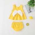 thumbnail image 5 of Kiplyki Kids Pants Newborn Infant Girls Vestlike Back Wing Tops+ Short Sets, 5 of 8