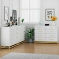 thumbnail image 6 of DSstyles 2024 New Large Wood 8 Deep Drawer Dresser, Modern Wide Dressers & Chests of Drawers with Metal Handles, for Living Room, Bedroom, 6 of 8