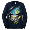 thumbnail image 2 of Ukrainian Muscle Skin Beast Mode Mens Long Sleeve Shirt, Navy, Small, 2 of 4
