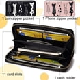 thumbnail image 4 of Cute Cat Wallets for Womens Leather Zip Zround Wallet Card Organizer Clutch Bag, 4 of 15