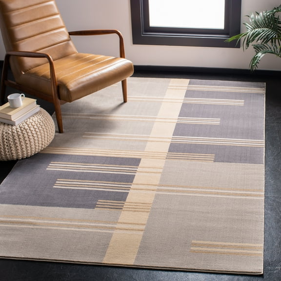 SAFAVIEH Orwell Linford Abstract Geometric Area Rug, Grey/Charcoal, 5'3" x 7'7"