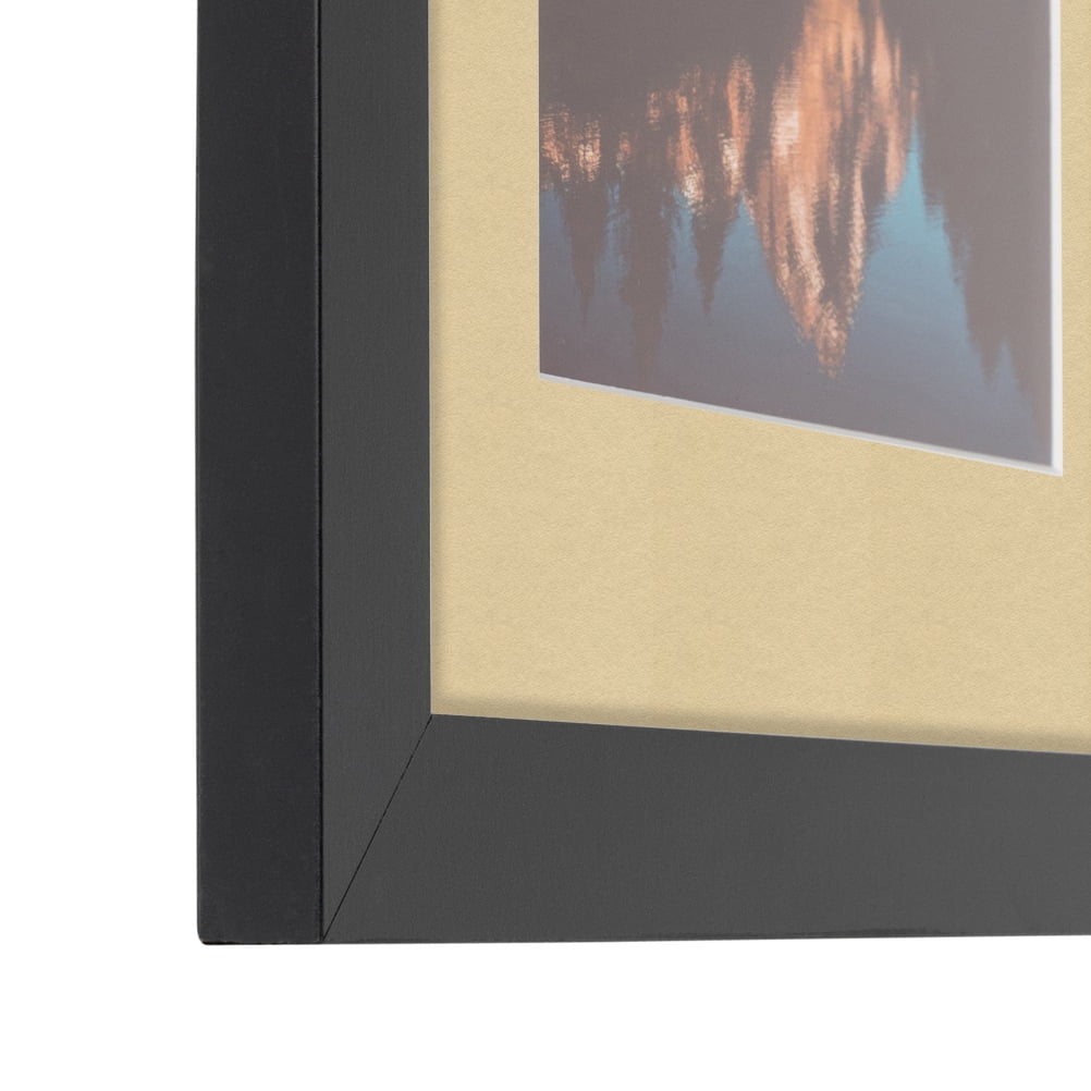 ArtToFrames 14x17 Matted Picture Frame with 10x13 Single Mat Photo Opening Framed in 1.25 Satin Black and 2 Green Whisper Mat (FWM-3926-14x17)