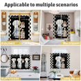 thumbnail image 6 of Chef Gnomes Kitchen Curtains 84 Inch Length, Black White Plaid Dessert Maker Cake Grommet Top Bedroom Living Room Curtains, Light Filtering Cafe Curtain Drapes 2 Panels Set 84''x84'', 6 of 9