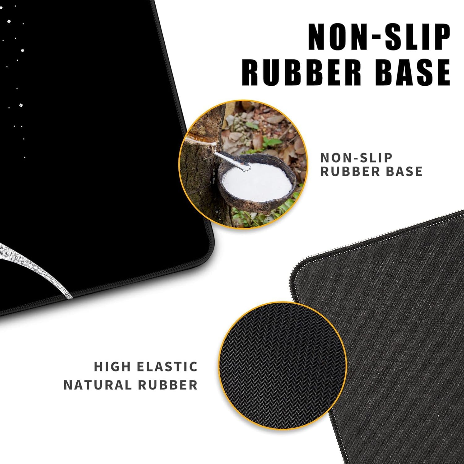 Japanese Sea Wave Gaming Mouse Pad Kanagawa Black Desk Mat Kawaii Mousepad Mouse Pad, Extra Large Deskmat Cut Laptop Mouse Pads Decor