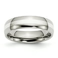 thumbnail image 1 of Bracelet Poli en Acier Inoxydable avec Incrustation d'Argent Sterling 6mm Taille 9, 1 of 6