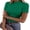 Green, variant on Women's Lettuce Trim Mock Neck Short Sleeve Tops Casual Ribbed Knit Slim Fit Tee Shirt Spring Layer Vacation Outfits White Medium