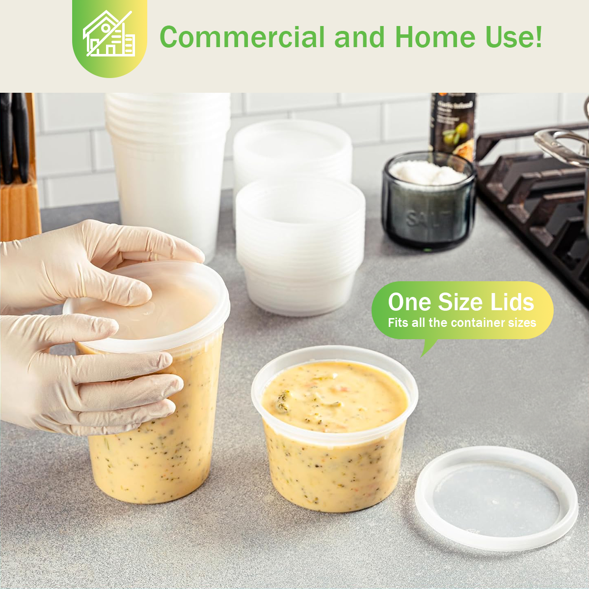 GPED Deli Containers with Lids, 48-Pack Assorted Sizes photo 4