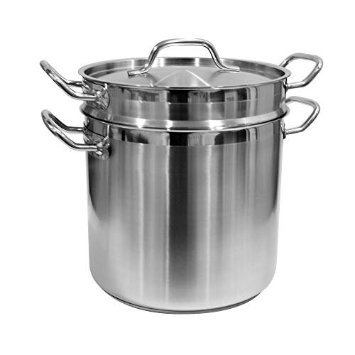 Update International (SDB-12) 12 Qt Induction Ready Double Boiler with Cover, Stainless Steel