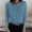 Blue, variant on Babysbule Women's Fashion Sweater Fashion Women's Fashion And Winter Casual Button Round Neck Sleeve Solid Color Sweater Tops Blouse