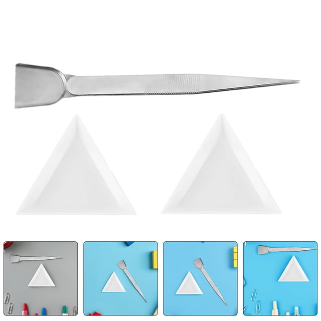 UPOUART 1Set Assorted Color Plastic Bead Sorting Trays with Stainless Steel Tweezers and Grooved Scoop