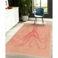 thumbnail image 4 of Octopus Decorative Rug, Monochrome Marine Animal Tentacles in Sketch Subaquatic Life Art, Quality Carpet for Bedroom Dorm and Living Room, 6 Sizes, Coral Pink, by Ambesonne, 4 of 4