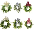 thumbnail image 2 of Decoraciones navideñas Cinta de arpillera Corona de ratán Corona navideña Bricolaje Armario de cocina Puerta de boj Corona colgante, 2 of 5