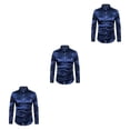 thumbnail image 2 of Qarigey Camisa para hombre de manga larga formal con cuello vuelto - Buen corte para cuerpo normal Lavable a máquina Lavable a máquina azul Type1 NO1, 2 of 6