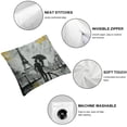 thumbnail image 4 of Acheng Oil Painting Paris European City Landscape France Eiffel Tower Black White and Yellow Modern Couple Under Square Decorative Throw Pillow Case Cushion Cover,Set of 2 White, 4 of 6