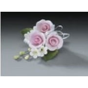 Cake Decoration Gum Paste Trio Rose Spray- Pink