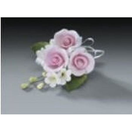 Cake Decoration Gum Paste Trio Rose Spray- Pink