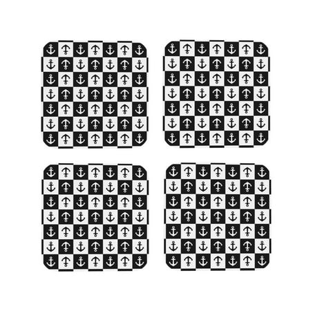 

Matuu Nautical Anchors1 for Cup Coasters Set of 4 Leather Coasters Desk Coasters for Office Measures 4” x 4”-Square