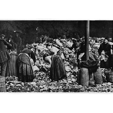 Sorting a dust heap at a County Council Depot, London, c1850 (1903) Print Wall